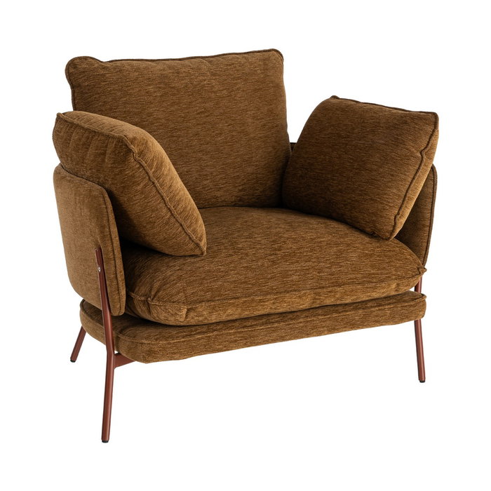 Ixia Sillón Marrón Claro Tejido-Metal