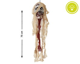 Atosa Calavera Colgante Decorativa con Luz LED de 75 cm para Halloween - Decoración Tétrica con Efectos de Sombra