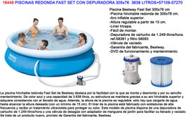 Piscina Redonda Fast Set Hinchable con Depuradora 305x76 cm