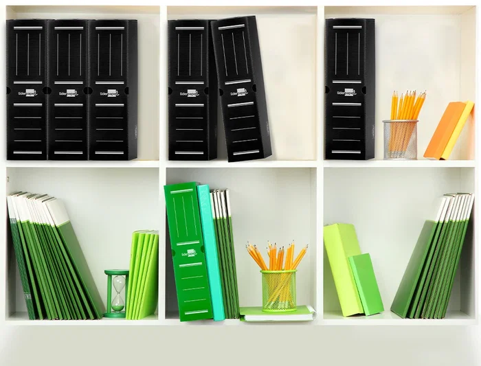 Liderpapel Caja archivo definitivo plástico lomo 100 mm negro 360x100x260 mm