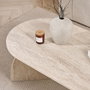 Hanah Home Melina - Travertine Mesa de Café, Travertino, Tablero de Melamina 18mm, 120x60x40 cm, Capacidad de Carga 25 kg