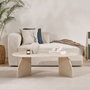 Hanah Home Melina - Travertine Mesa de Café, Travertino, Tablero de Melamina 18mm, 120x60x40 cm, Capacidad de Carga 25 kg