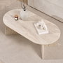 Hanah Home Melina - Travertine Mesa de Café, Travertino, Tablero de Melamina 18mm, 120x60x40 cm, Capacidad de Carga 25 kg