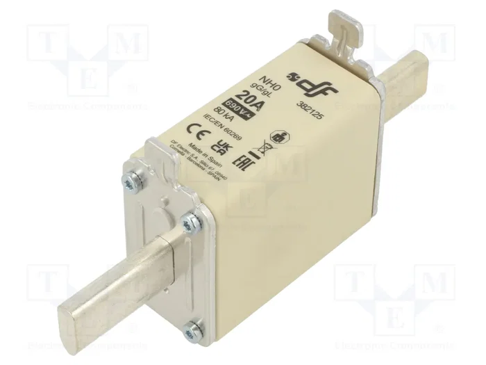 DF ELECTRIC Fusible de cartucho NH0 gG 20A 690VAC DF ELECTRIC Fusible de cartucho NH0 gG 20A 690VAC