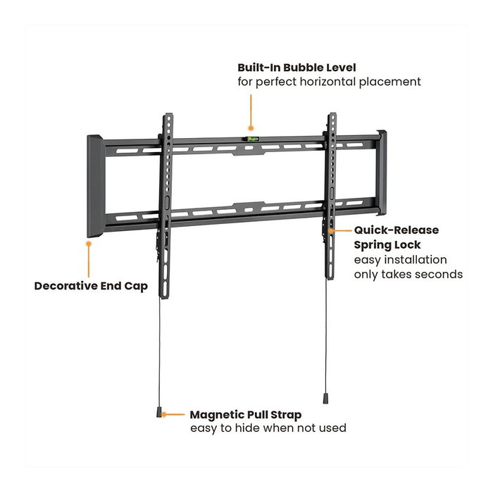 VALUE TV-Wandhalterung 17.99.1224, soporte de pared fijo para televisores de 43 a 90 pulgadas, hasta 75 kg, color negro, metal
