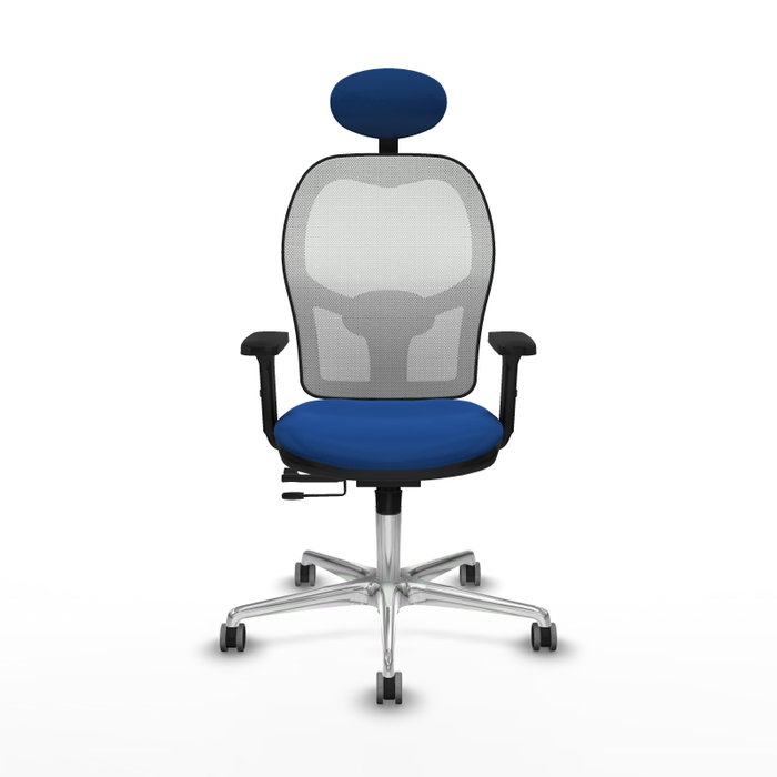 PIQUERAS Y CRESPO Silla de oficina Jorquera con mecanismo Sincro/Traslack Azul y Blanco