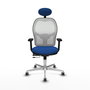 PIQUERAS Y CRESPO Silla de oficina Jorquera con mecanismo Sincro/Traslack Azul y Blanco