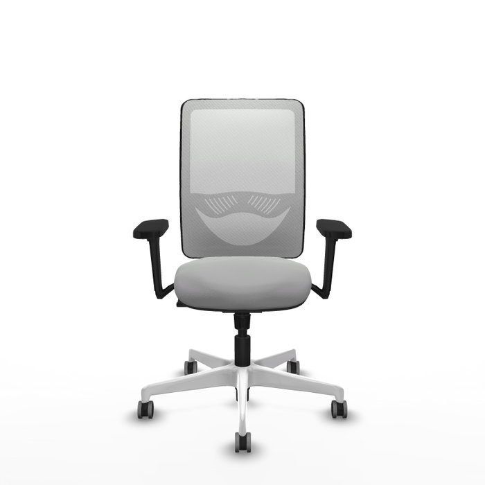 PIQUERAS Y CRESPO Silla de oficina Zulema con mecanismo Sincro, Gris claro y Blanco