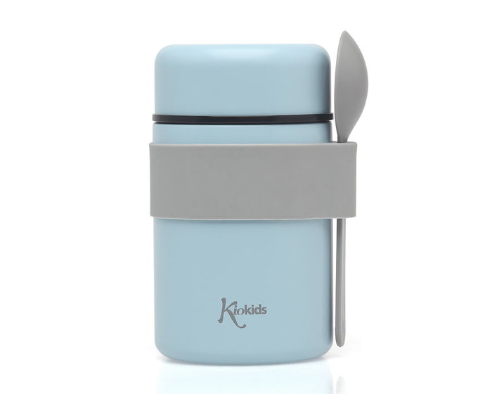 KioKids Termo Papillero Acero Inoxidable Azul 500 mL con Cuchara