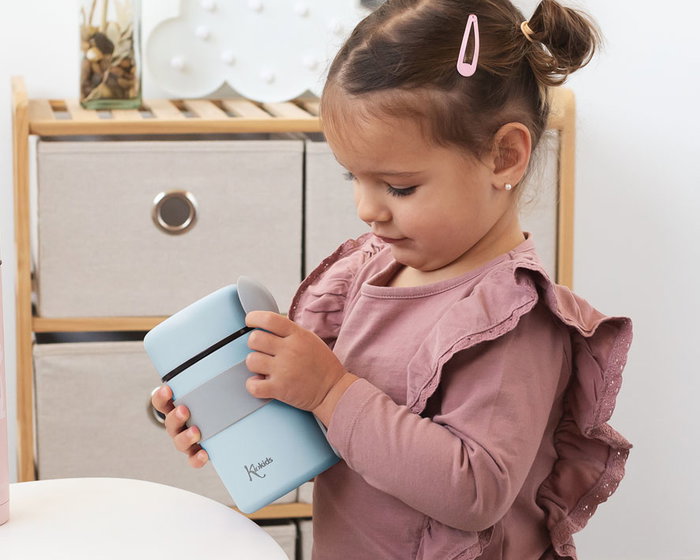 KioKids Termo Papillero Acero Inoxidable Azul 500 mL con Cuchara