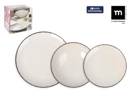 Inde Vajilla "Anllo" Monaco Brillo, 12 Piezas, Dimensiones: 28.7 x 21.7 x 26.7 cm (2 Unidades)