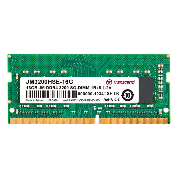 Transcend JM3200HSE-16G JetRam Memoria RAM 16GB DDR4 3200MHz CL22 SO-DIMM para Portátil Transcend JM3200HSE-16G JetRam Memoria RAM 16GB DDR4 3200MHz CL22 SO-DIMM para Portátil