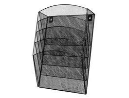 Q-connect Expositor Mural de Pared 5 Bandejas DIN A4 Negro 9,3x31,5x44 cm
