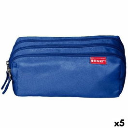 Enri Estuche 3 Cremalleras Poliéster Azul (Set de 5)