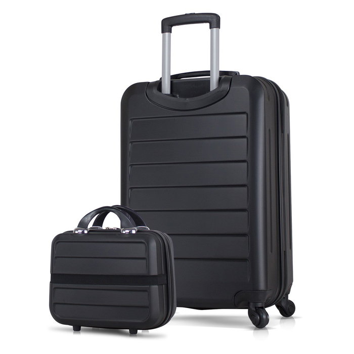 Zoozie Bags 1642 Juego de Maletas de ABS con 4 Ruedas 360° y Cierre Codificado, Color Negro