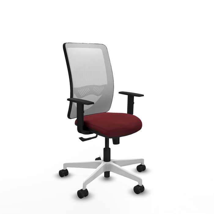 PIQUERAS Y CRESPO Silla de oficina Zulema con mecanismo Sincro, Granate y Blanco PIQUERAS Y CRESPO Silla de oficina Zulema con mecanismo Sincro, Granate y Blanco