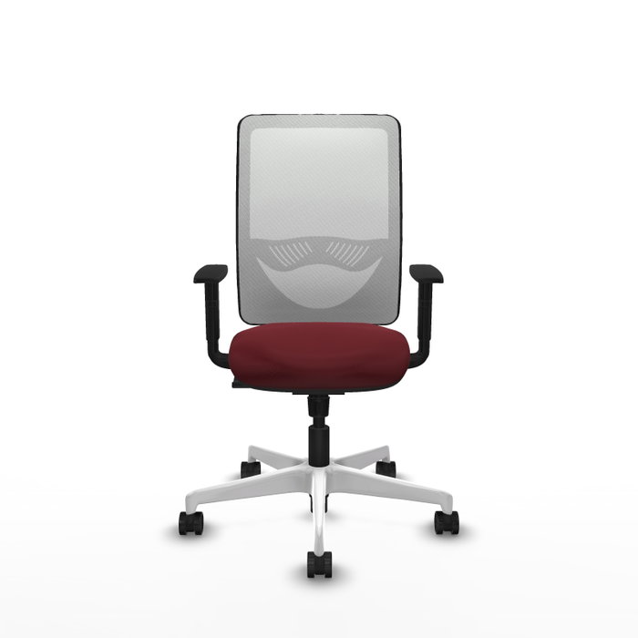 PIQUERAS Y CRESPO Silla de oficina Zulema con mecanismo Sincro, Granate y Blanco PIQUERAS Y CRESPO Silla de oficina Zulema con mecanismo Sincro, Granate y Blanco
