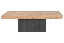 DKD Home Decor Mesa Centro Alpino Pino Madera Reciclada Natural Negro 70 x 40 x 135 cm