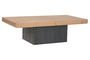 DKD Home Decor Mesa Centro Alpino Pino Madera Reciclada Natural Negro 70 x 40 x 135 cm