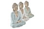 DKD Home Decor Figura de Buda en Resina Surtida Verde, Azul y Blanco