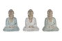 DKD Home Decor Figura de Buda en Resina Surtida Verde, Azul y Blanco