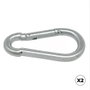 Edm Mosquetón bombero MSQ01 sin seguro de acero galvanizado 6 x 60 mm