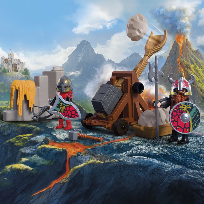 Playmobil Catapulta De Caballeros Dragón Knights 72117 Español +4 Años