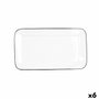 Quid Fuente Porcelana Gastro Black 31x18 cm (6 Unidades) de Blanco y Negro