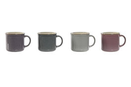 DKD Home Decor Taza Moderna Azul Granate Gres 8 x 7.6 x 10.4 cm (12 Unidades)