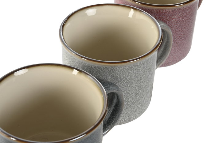DKD Home Decor Taza Moderna Azul Granate Gres 8 x 7.6 x 10.4 cm (12 Unidades)