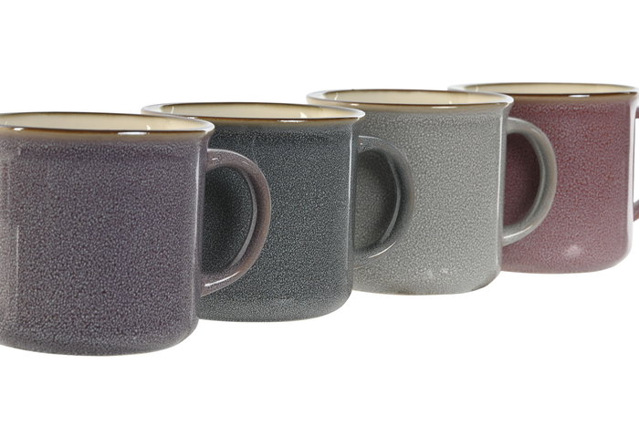 DKD Home Decor Taza Moderna Azul Granate Gres 8 x 7.6 x 10.4 cm (12 Unidades)