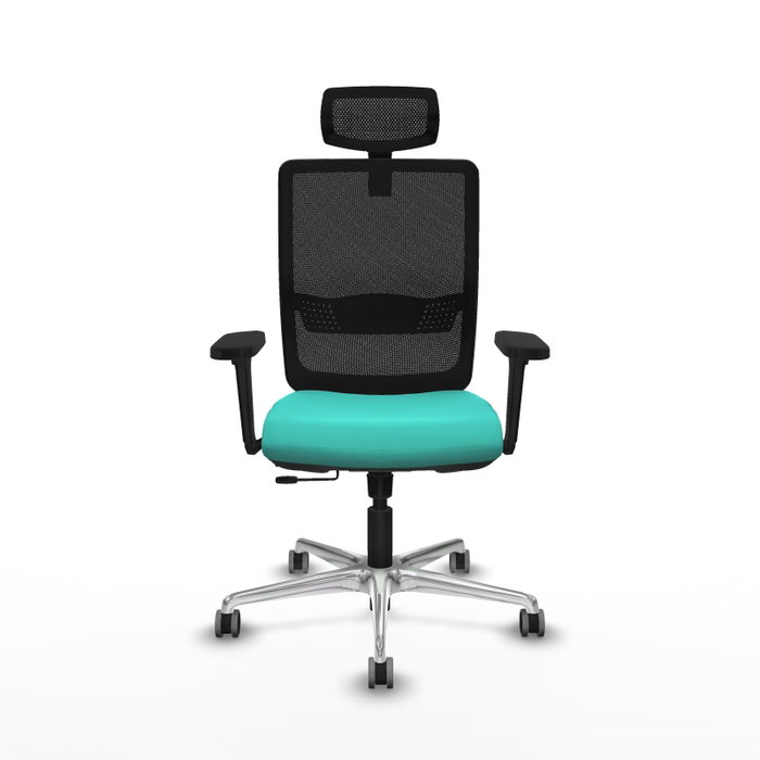 PIQUERAS Y CRESPO Silla de oficina Haches con mecanismo Sincro/Traslack, Turquesa y Negro