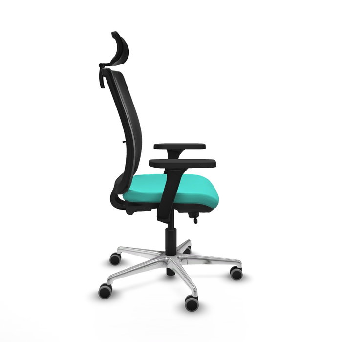 PIQUERAS Y CRESPO Silla de oficina Haches con mecanismo Sincro/Traslack, Turquesa y Negro