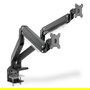 Digitus DA-90427 Soporte de Mesa para 2 Monitores de hasta 35" y 15 kg, con Gas, Giratorio 360°, Negro