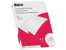 Ibico 627315 Caja 100 Bolsas Plastificar A5 Brillo 154x216mm 125 Micras