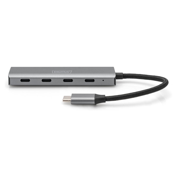 Digitus Hub USB-C 4 Puertos USB 3.1 Type-C Plata 5000 Mbit/s Aluminio