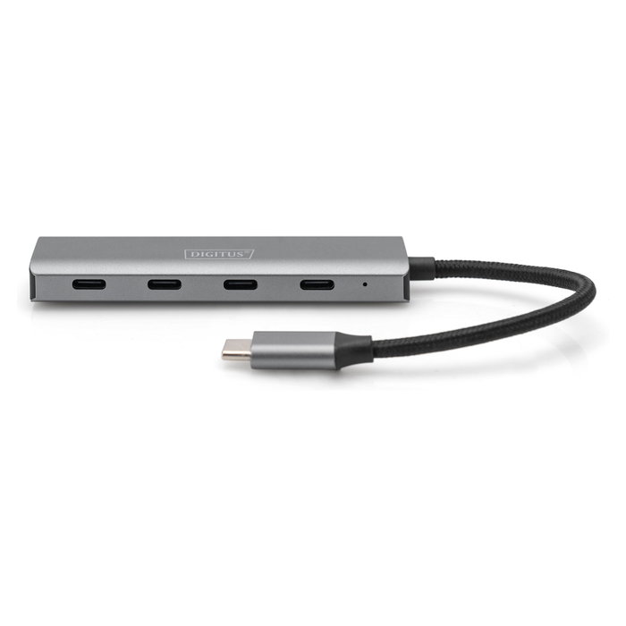 DIGITUS Hub USB-C de 4 puertos 3.1 Gen 1, gris, aluminio DIGITUS Hub USB-C de 4 puertos 3.1 Gen 1, gris, aluminio