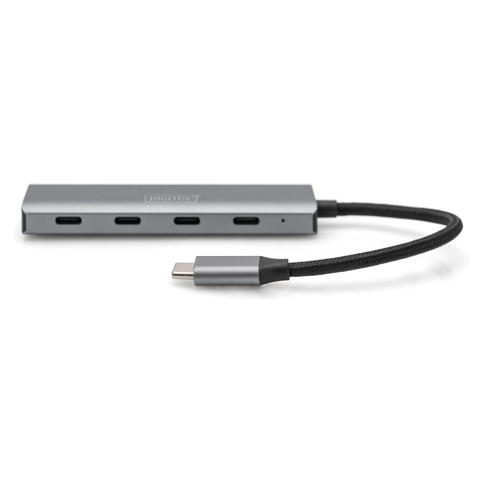 Digitus Hub USB-C 4 Puertos USB 3.1 Type-C Plata 5000 Mbit/s Aluminio