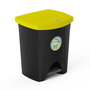 Plastiken Cubo con Pedal 25 L Negro con Tapa Amarilla