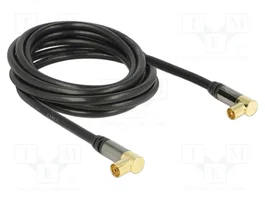 DeLOCK 88916 Cable de antena coaxial RG-6/U de 3 m con conectores IEC angulados