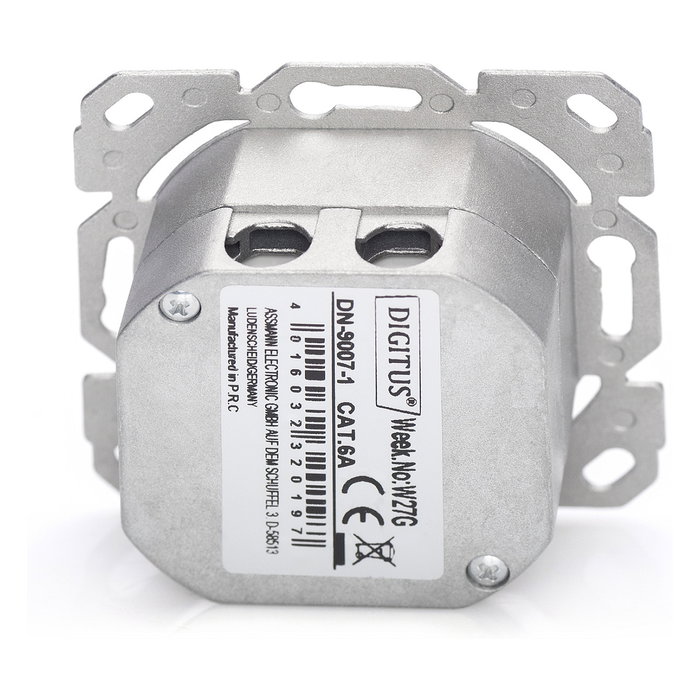 Digitus Toma de Red Cat6a 2xRJ45 Apantallada Empotrada Blanca