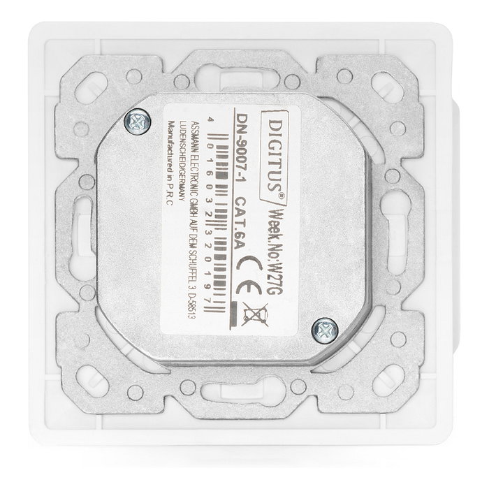 Digitus Toma de Red Cat6a 2xRJ45 Apantallada Empotrada Blanca