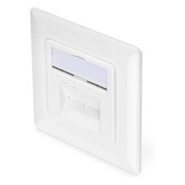 Digitus Toma de Red Cat6a 2xRJ45 Apantallada Empotrada Blanca