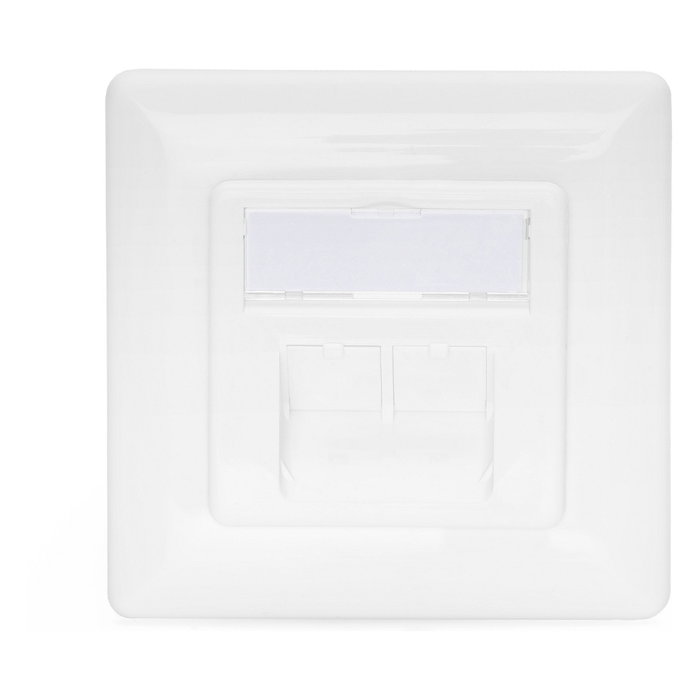 Digitus Toma de Red Cat6a 2xRJ45 Apantallada Empotrada Blanca