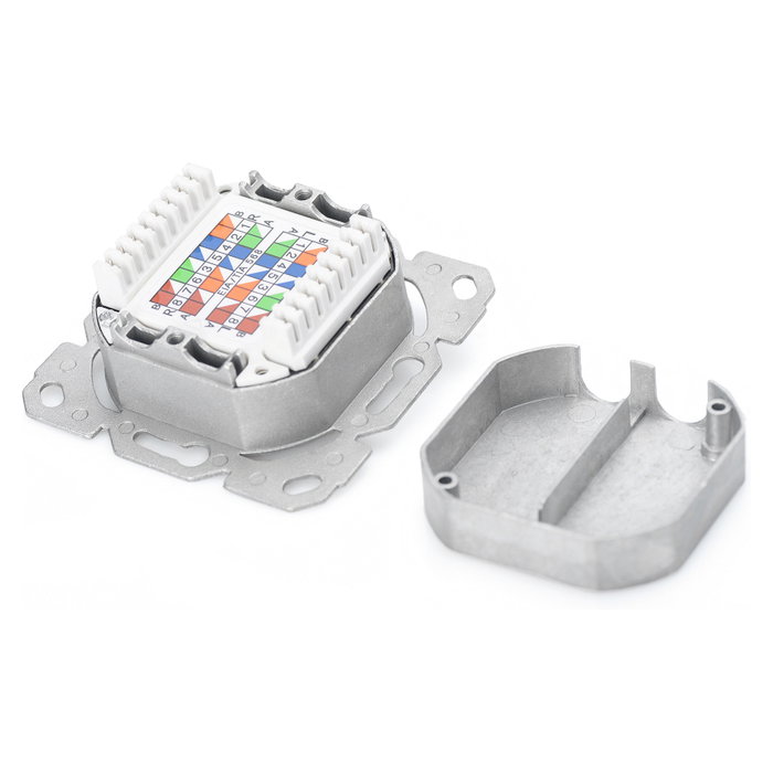 Digitus Toma de Red CAT 6A 2xRJ45 Apantallada Blanca DN-9007-1
