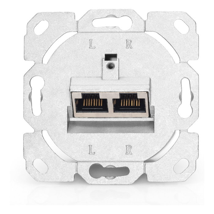 Digitus Toma de Red Cat6a 2xRJ45 Apantallada Empotrada Blanca