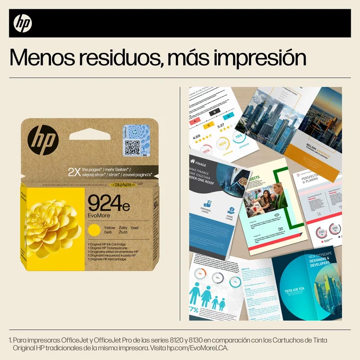 HP 924e EvoMore Cartucho de Tinta Amarillo, Alto Rendimiento (XL) HP 924e EvoMore Cartucho de Tinta Amarillo, Alto Rendimiento (XL)