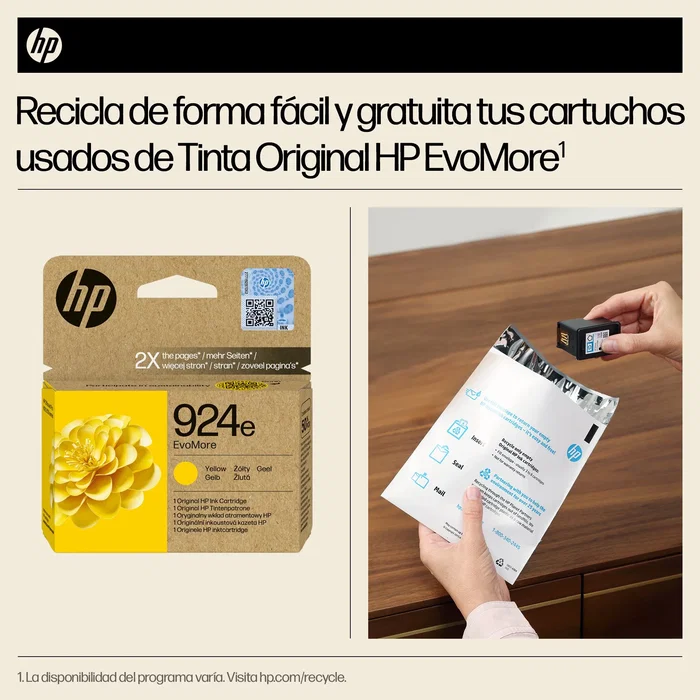 HP 924e EvoMore Cartucho de Tinta Amarillo, Alto Rendimiento (XL) HP 924e EvoMore Cartucho de Tinta Amarillo, Alto Rendimiento (XL)