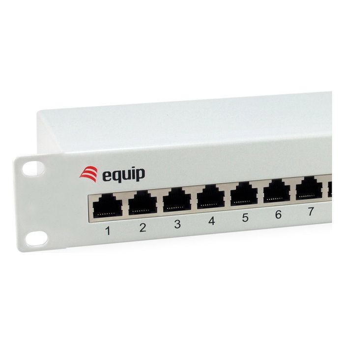 EQUIP Patch Panel 12x RJ45 Cat6 FTP 1U Rack Gris - 208014, ISO/IEC, Gigabit Ethernet 1000 Mbit/s, Compatible con Cat6e, Color Hellgrau EQUIP Patch Panel 12x RJ45 Cat6 FTP 1U Rack Gris - 208014, ISO/IEC, Gigabit Ethernet 1000 Mbit/s, Compatible con Cat6e, Color Hellgrau