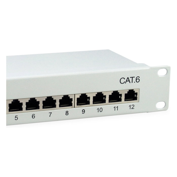 EQUIP Patch Panel 12x RJ45 Cat6 FTP 1U Rack Gris - 208014, ISO/IEC, Gigabit Ethernet 1000 Mbit/s, Compatible con Cat6e, Color Hellgrau EQUIP Patch Panel 12x RJ45 Cat6 FTP 1U Rack Gris - 208014, ISO/IEC, Gigabit Ethernet 1000 Mbit/s, Compatible con Cat6e, Color Hellgrau
